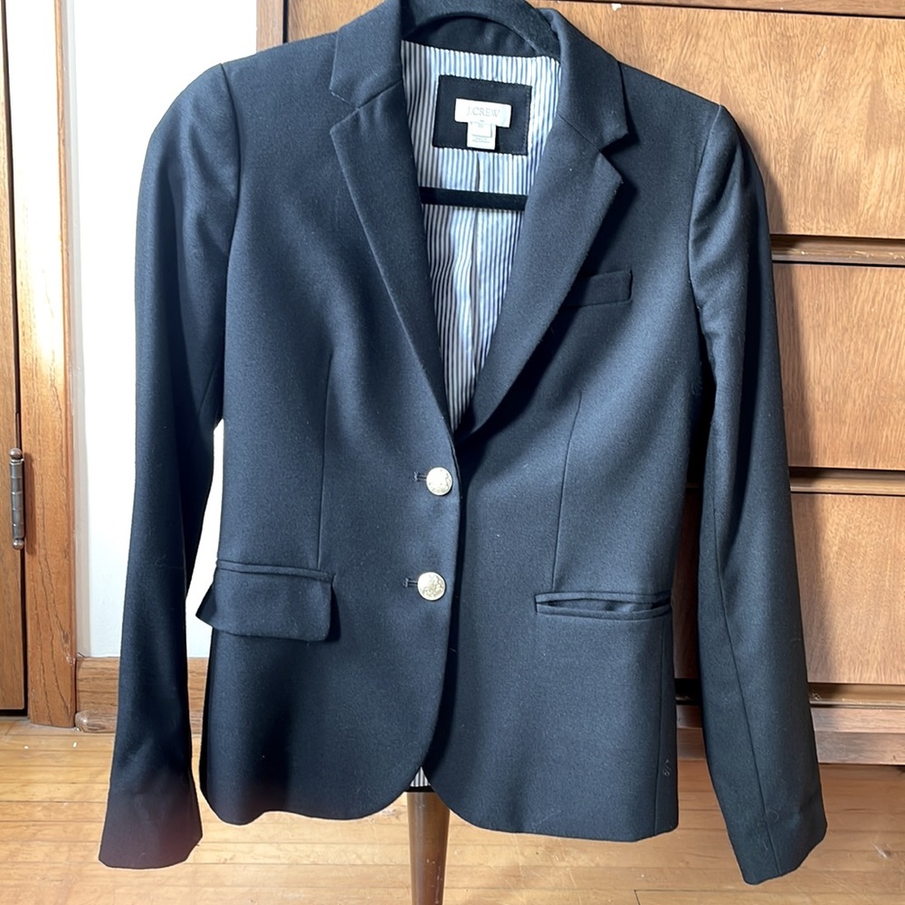 Black JCrew wool blend blazer size 00